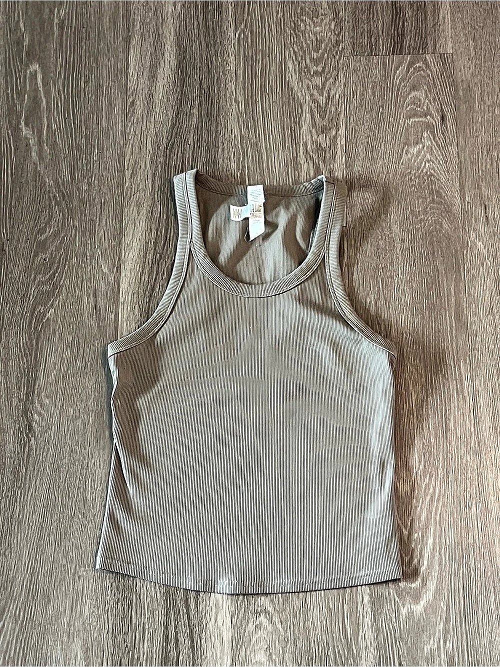 Alo Ribbed Tank Top in Tan Size Large Like New